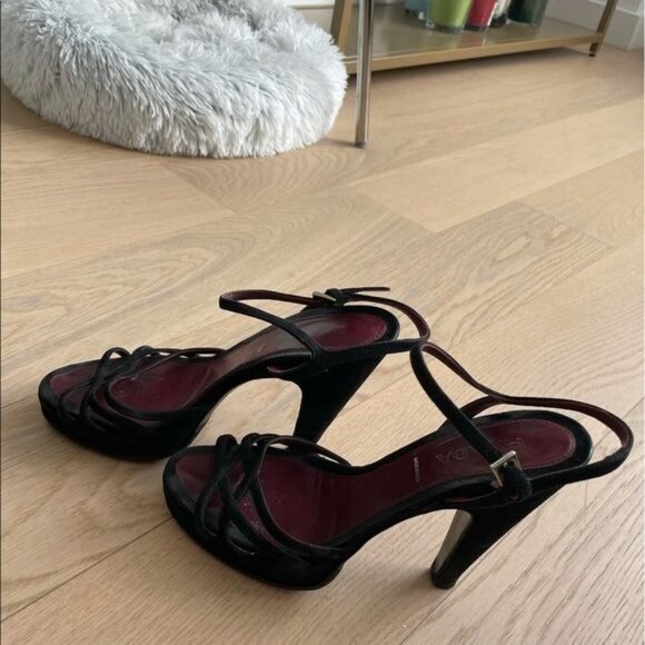 Prada Black Strappy Heels - Picture 7 of 13